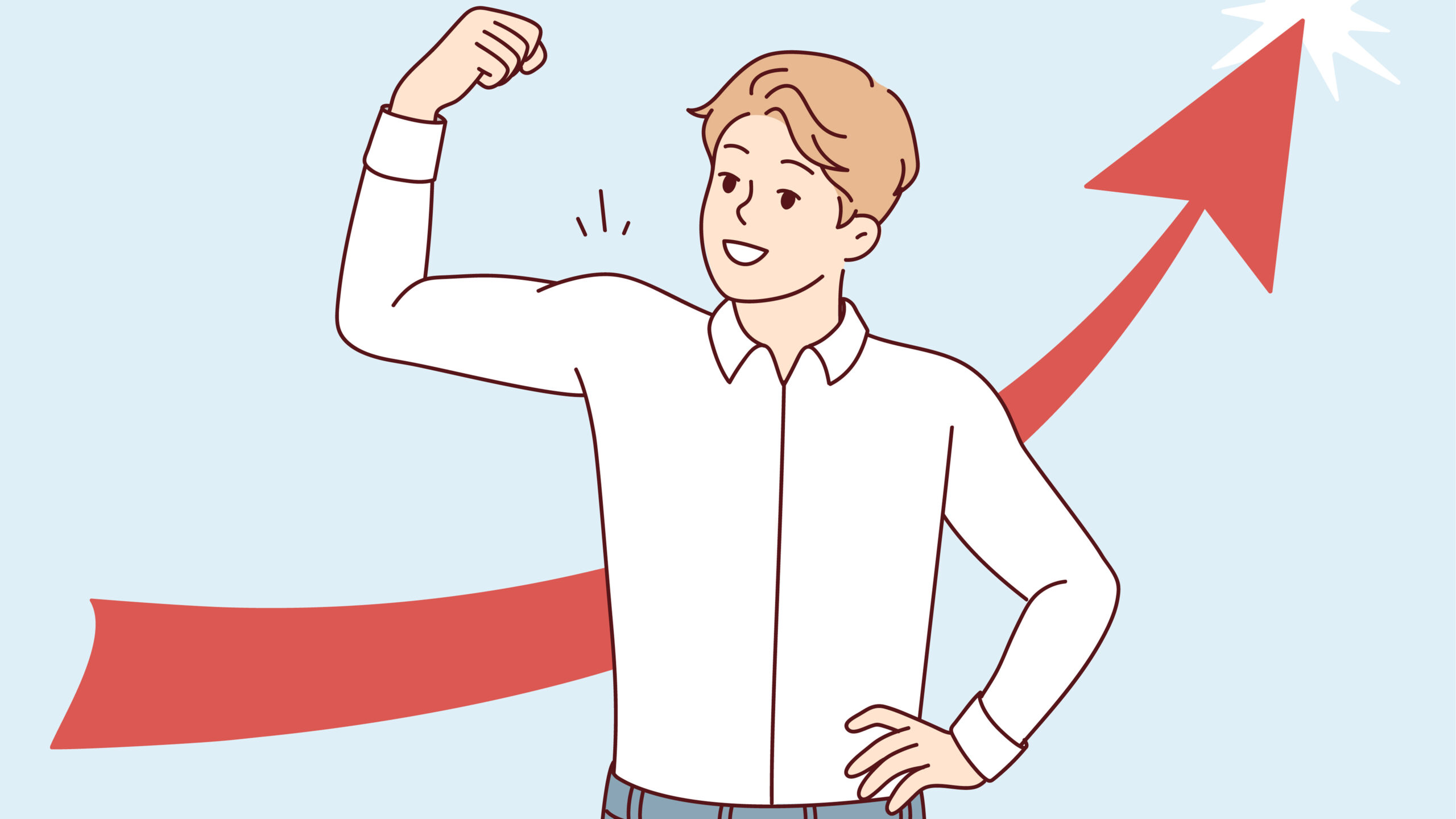 パワーアップする男性のイラスト画像