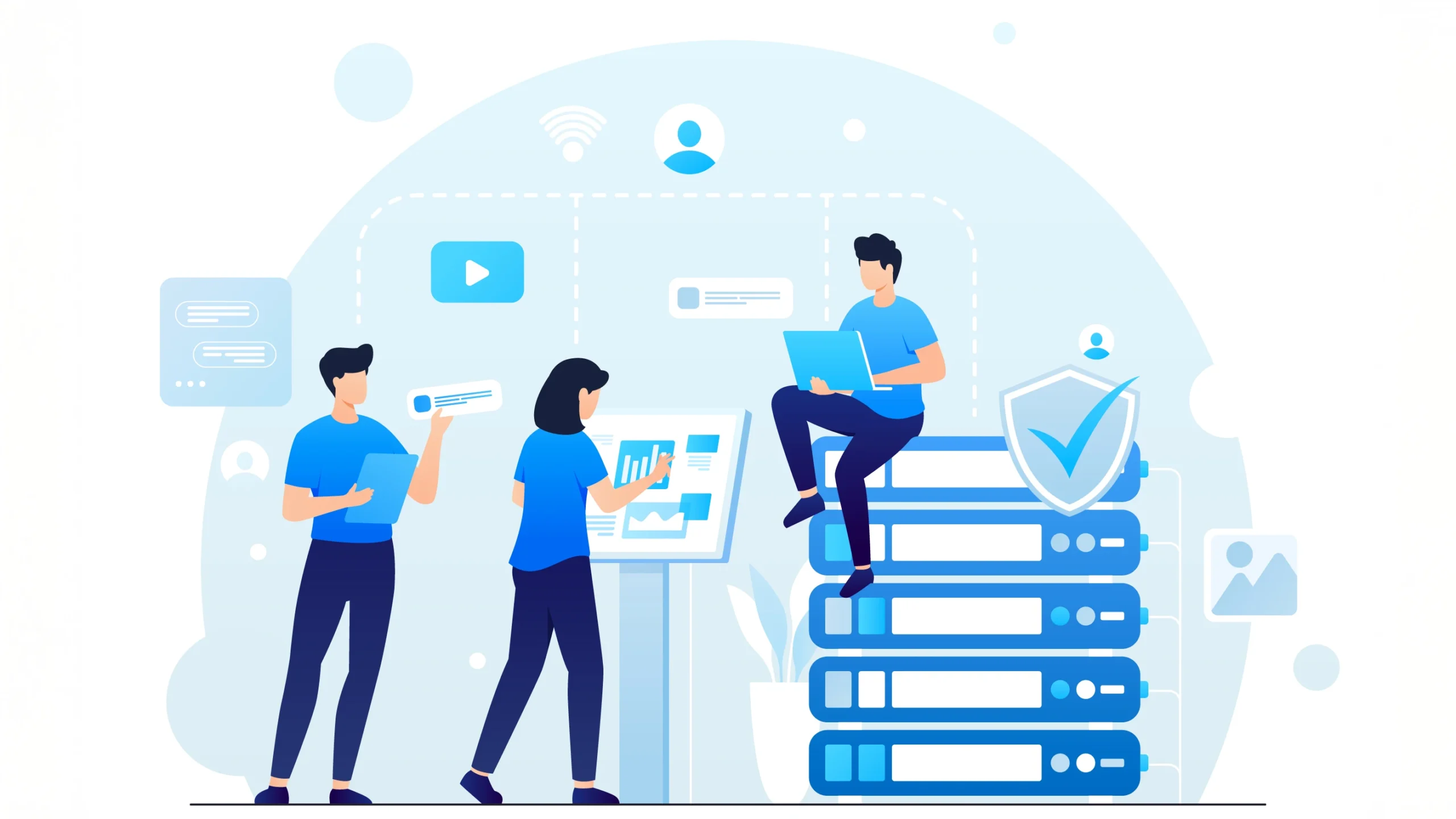 調査している人のイラスト